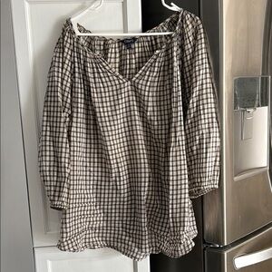 Chaps Black and Yellow Blouse Elegant Top